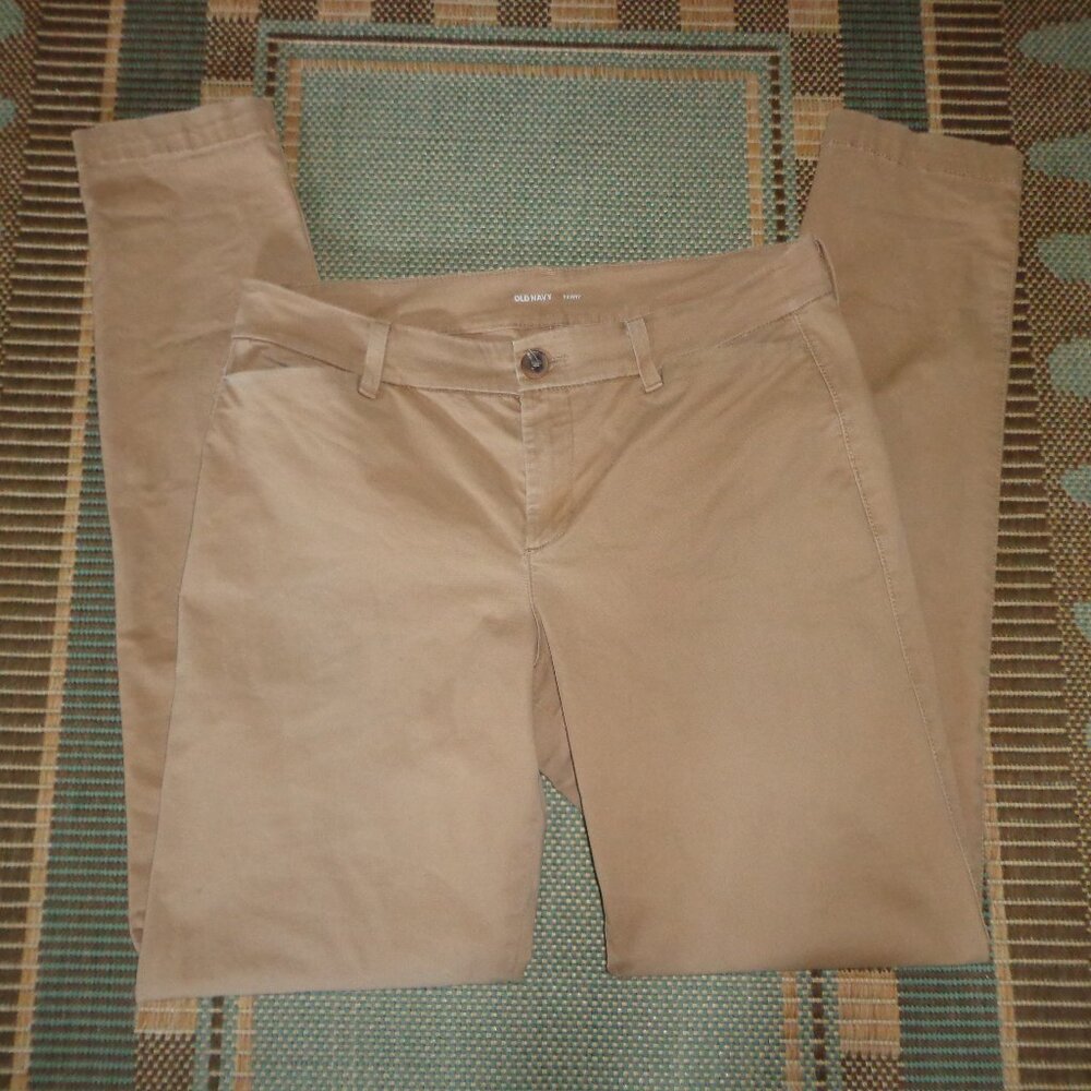 Old Navy Skinny Pants 6 TALL Tan Zip/Button Closure Belt Loops Pockets